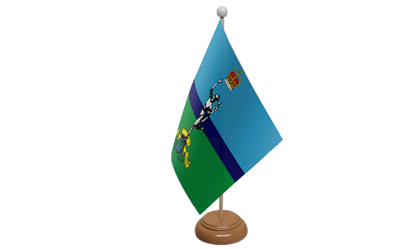 Royal Signals Corps Small Flag with Wooden Stand